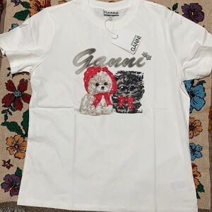 Women’s Ganni Lvory Animal Print T-Shirt size Large